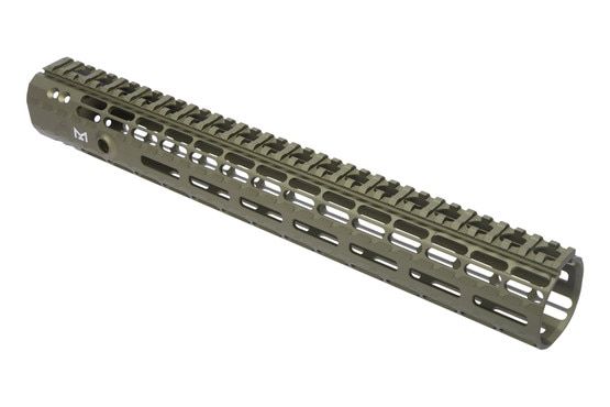 Aero Enhanced Gen 2 15” M-LOK Handguard has an anodized ODG finish
